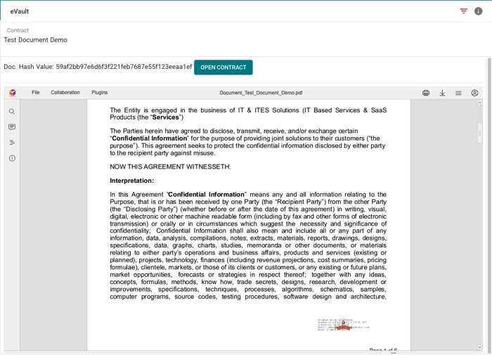 eSigning document viewer